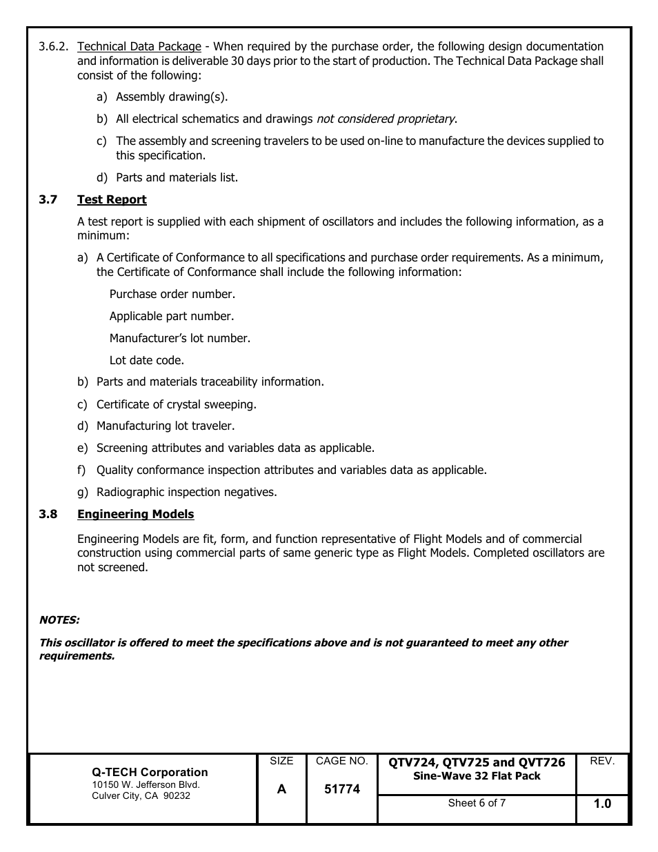 Q-Tech QTV726 Sine Wave User Manual | Page 6 / 7