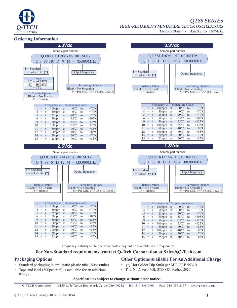 Q-tech, Qt88 series | Q-Tech QT88 User Manual | Page 3 / 6