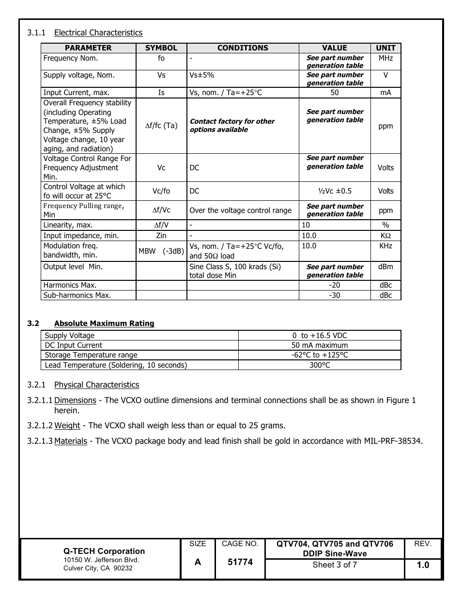 Q-Tech QTV706 Sine Wave User Manual | Page 3 / 7