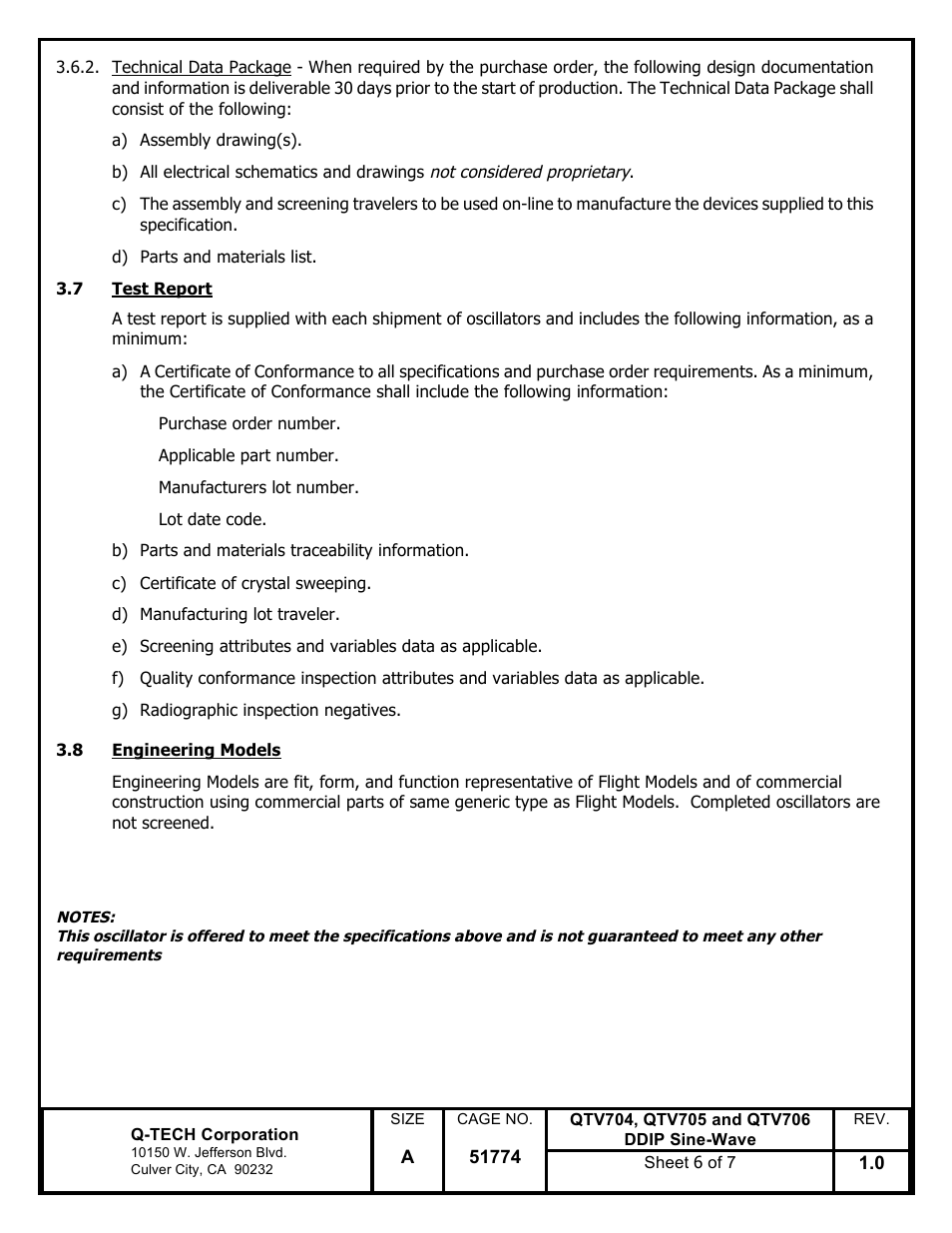 Q-Tech QTV706 Sine Wave User Manual | Page 6 / 7