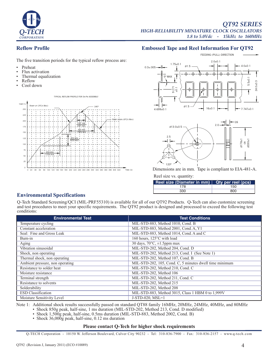 Q-tech, Qt92 series | Q-Tech QT92 User Manual | Page 4 / 6