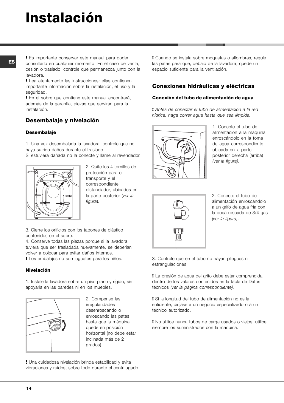 Instalación | Ariston Aqualtis AQ7L 092 U User Manual | Page 14 / 60