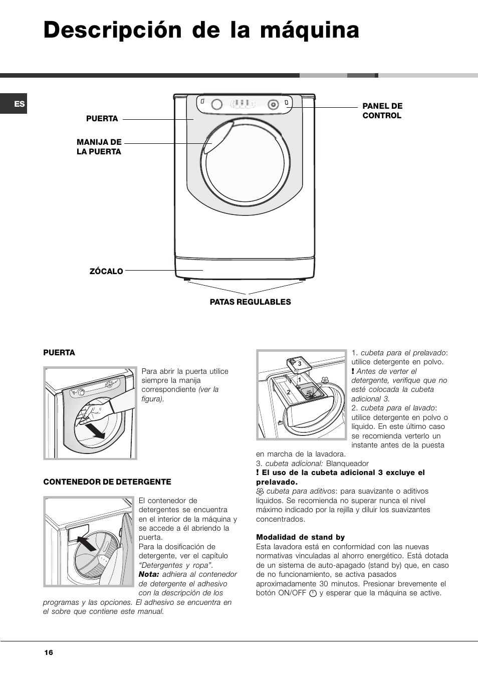 Descripción de la máquina | Ariston Aqualtis AQ7L 092 U User Manual | Page 16 / 60