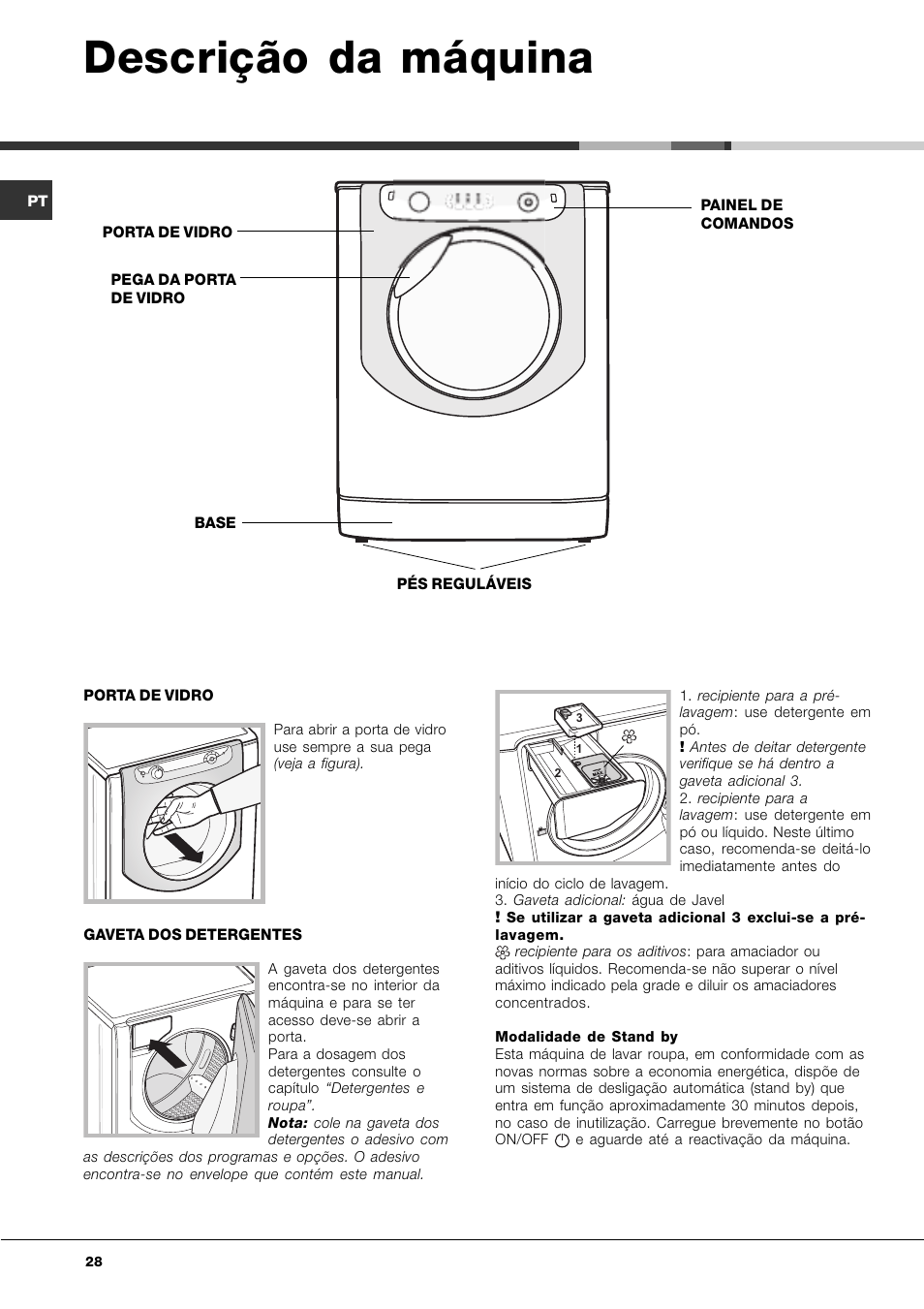 Descrição da máquina | Ariston Aqualtis AQ7L 092 U User Manual | Page 28 / 60