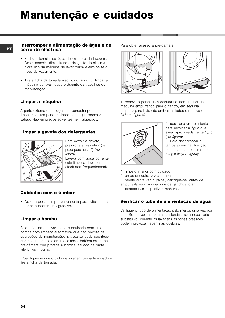 Manutenção e cuidados | Ariston Aqualtis AQ7L 092 U User Manual | Page 34 / 60