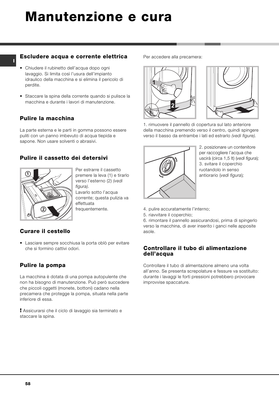 Manutenzione e cura | Ariston Aqualtis AQ7L 092 U User Manual | Page 58 / 60