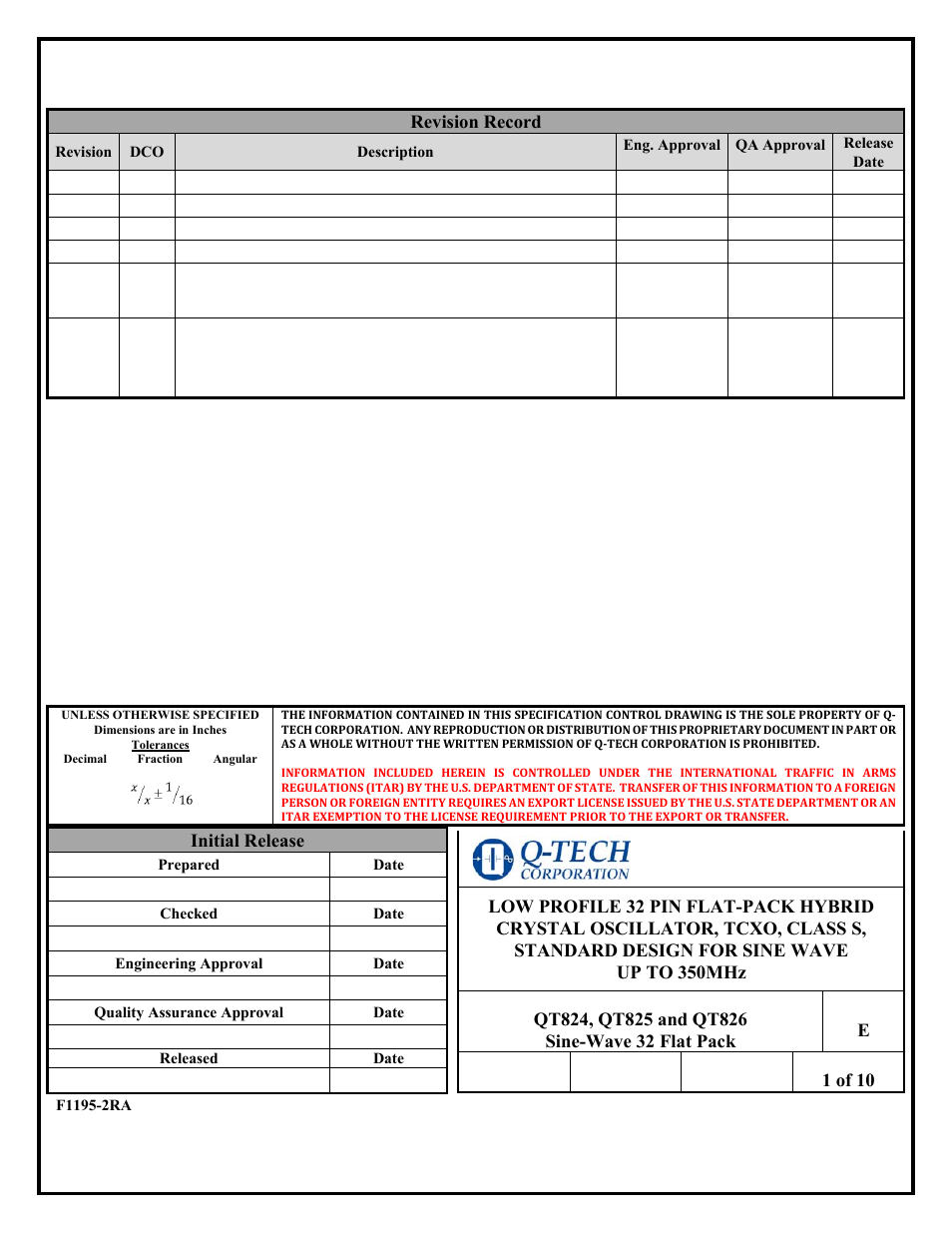 Q-Tech QT826 Sine Wave User Manual | 10 pages
