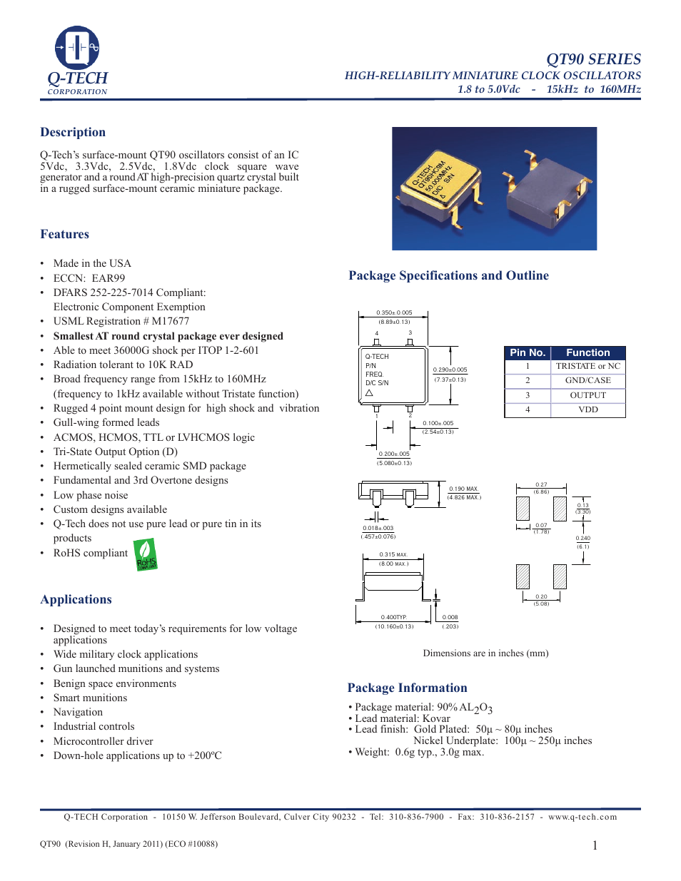 Q-Tech QT90 User Manual | 6 pages