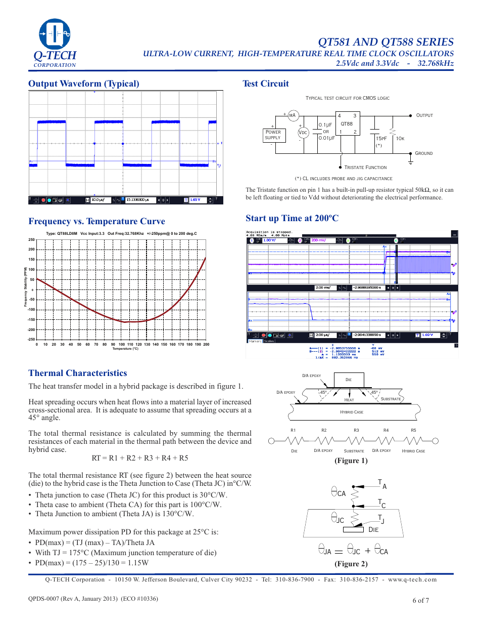 Q-tech, Start up time at 200ºc, Thermal characteristics | Q-Tech Q-Tech's User Manual | Page 6 / 7