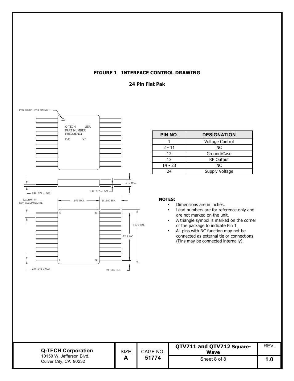 Q-tech corporation | Q-Tech QTV712 Square Wave User Manual | Page 8 / 8