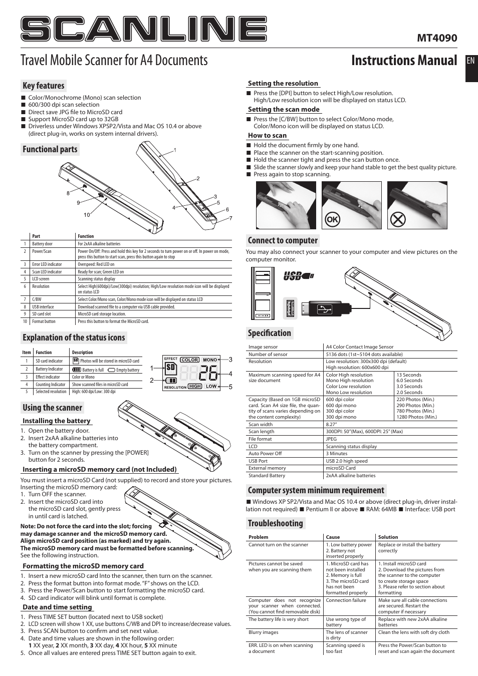 Media-Tech SCANLINE User Manual | 8 pages