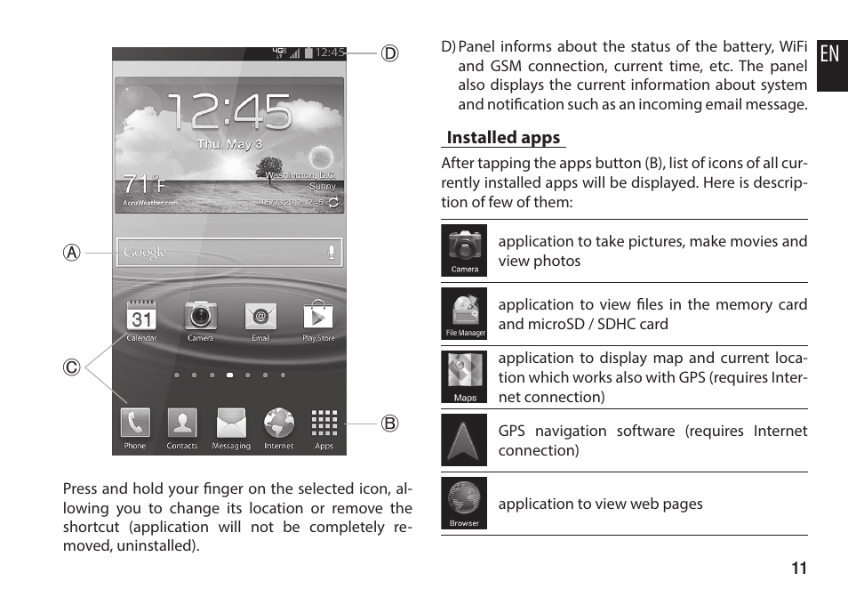 Installed apps | Media-Tech IMPERIUS N3XT User Manual | Page 11 / 20