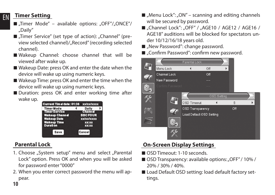 Media-Tech DVB-T2 HD DIGITAL TV BOX User Manual | Page 10 / 16