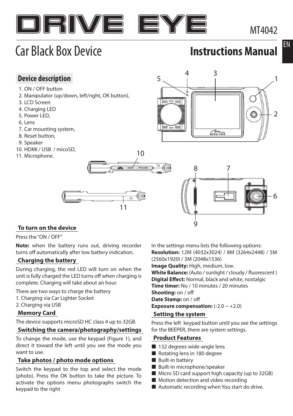 Media-Tech DRIVE EYE User Manual | 9 pages