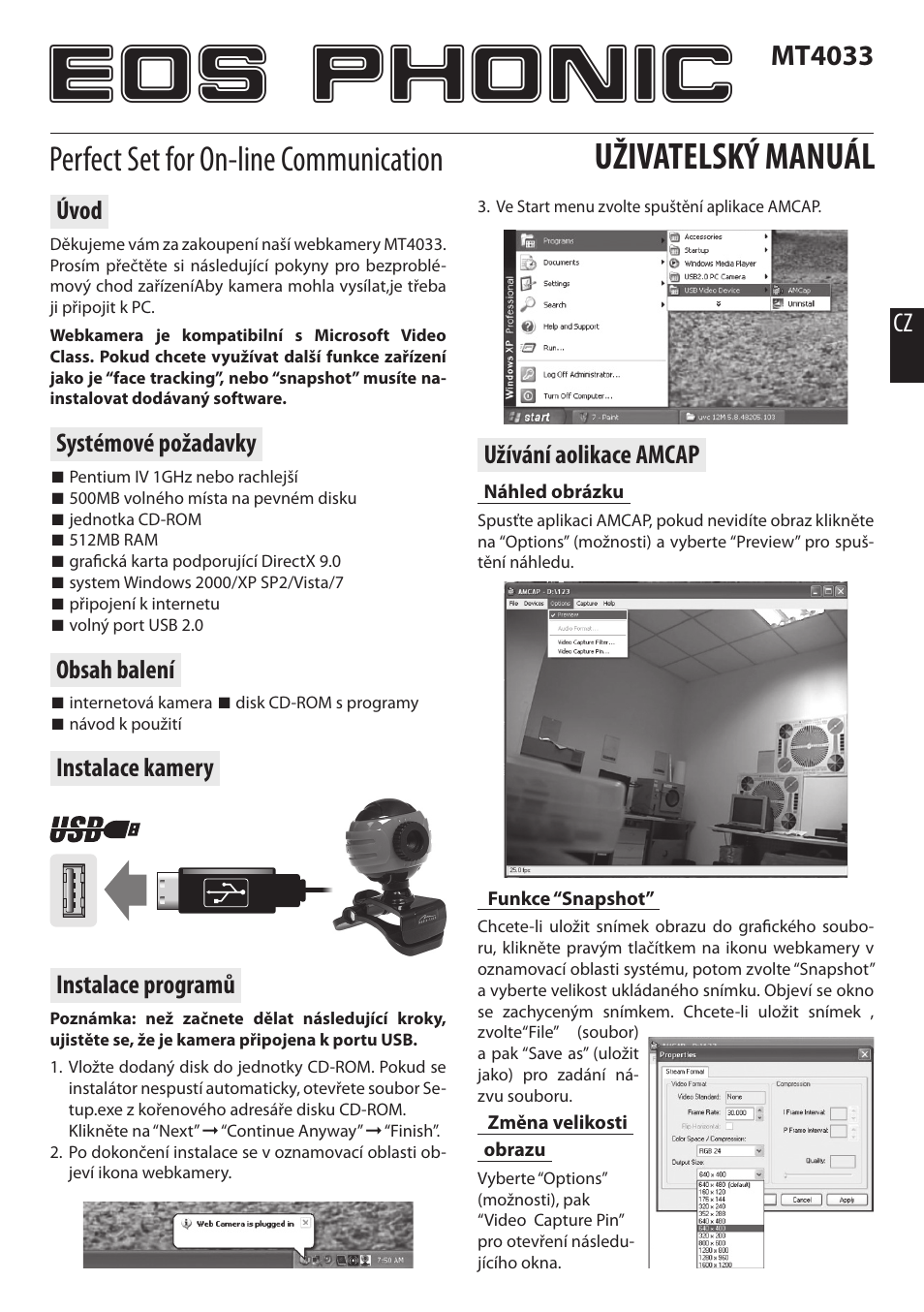 Eos phonic, Uživatelský manuál, Perfect set for on-line communication | Mt4033 | Media-Tech EOS PHONIC User Manual | Page 5 / 16