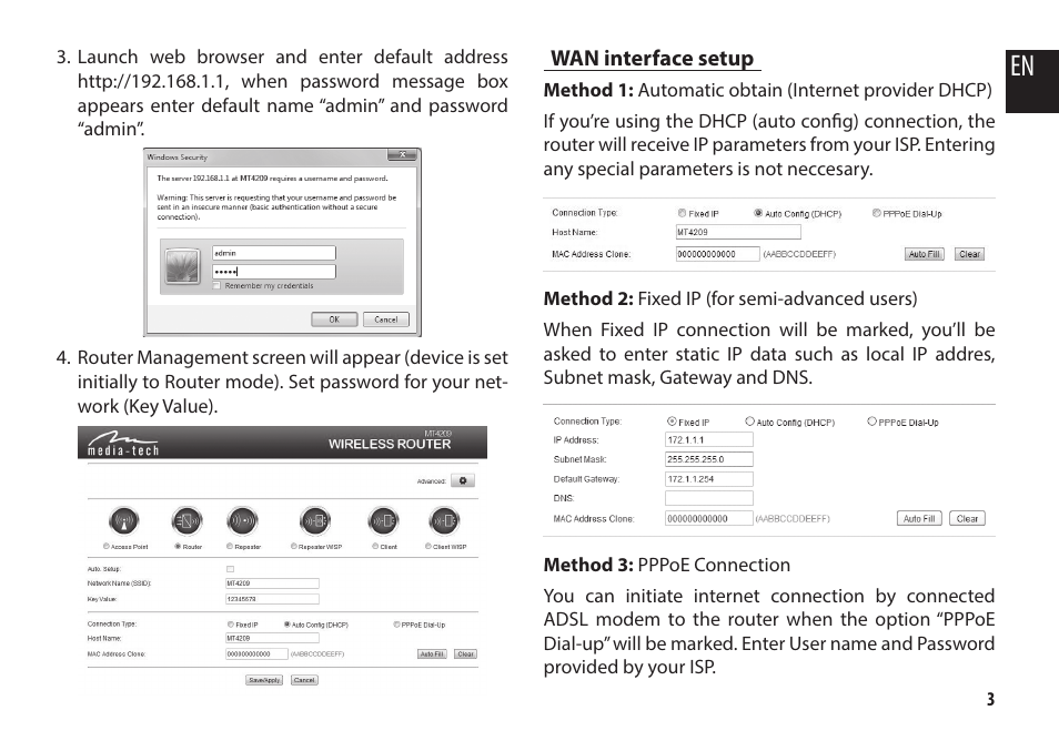 Media-Tech 150M WIRELESS ROUTER- Universal wireless DSL router code: 590 User Manual | Page 3 / 4