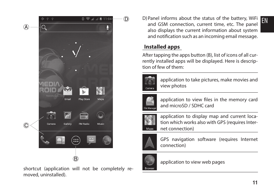 Installed apps | Media-Tech IMPERIUS MINI User Manual | Page 11 / 76