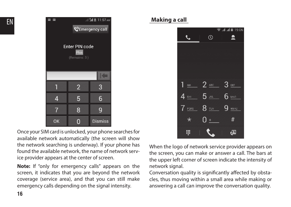 Making a call | Media-Tech IMPERIUS MINI User Manual | Page 16 / 76