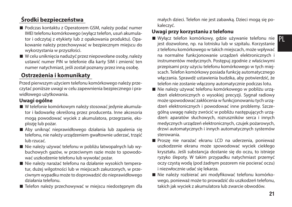 Środki bezpieczeństwa, Ostrzeżenia i komunikaty | Media-Tech IMPERIUS MINI User Manual | Page 21 / 76