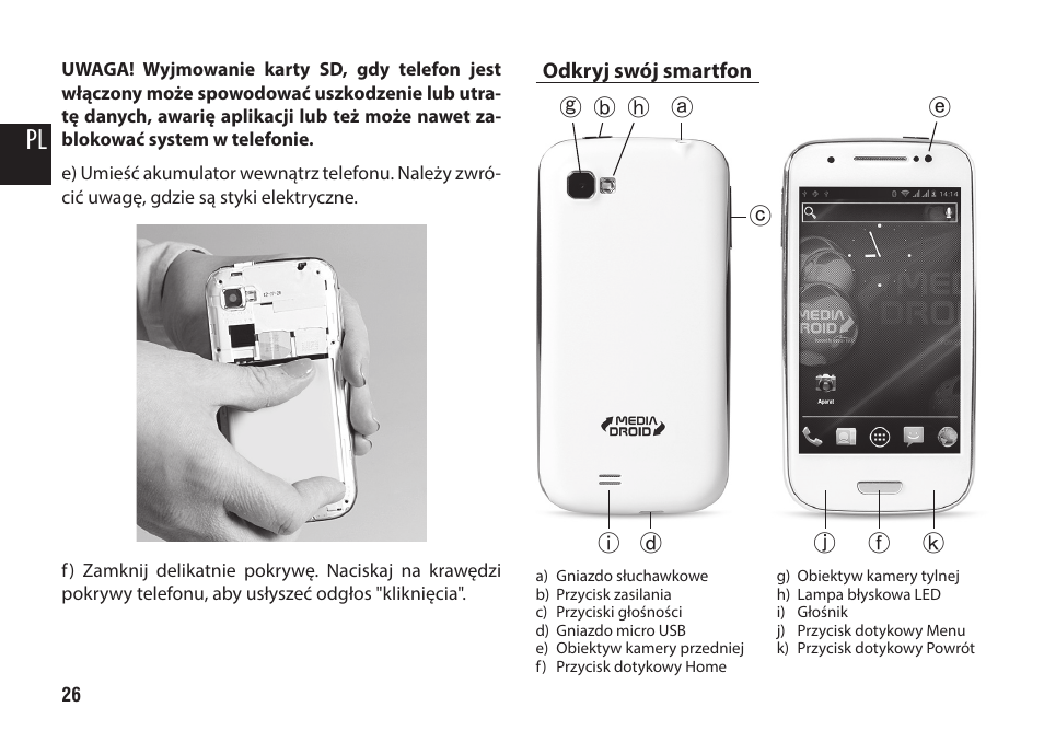 Odkryj swój smartfon | Media-Tech IMPERIUS MINI User Manual | Page 26 / 76