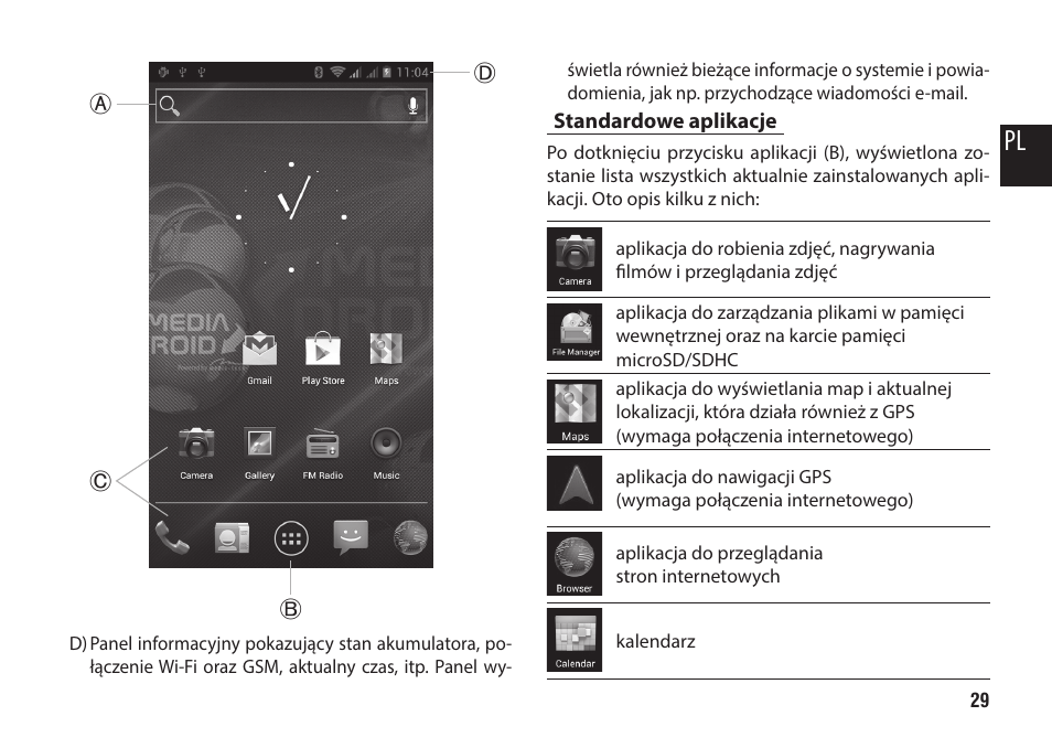 Standardowe aplikacje | Media-Tech IMPERIUS MINI User Manual | Page 29 / 76