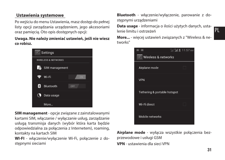 Ustawienia systemowe | Media-Tech IMPERIUS MINI User Manual | Page 31 / 76