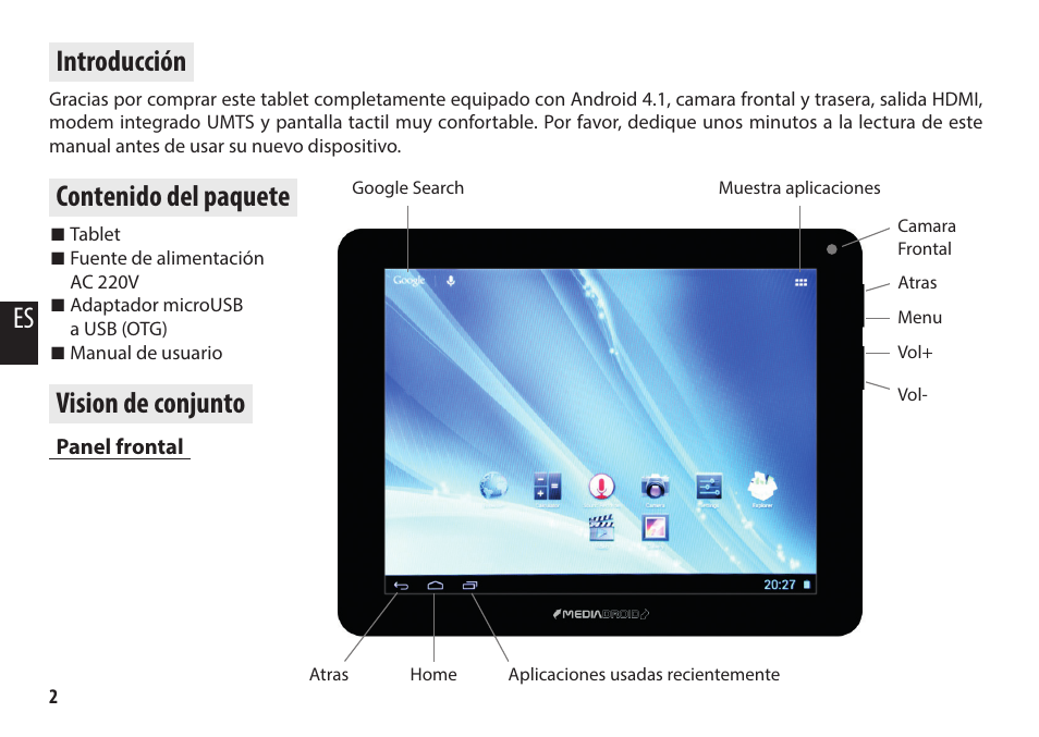 Media-Tech IMPERIUS TAB 10 3G User Manual | Page 2 / 6