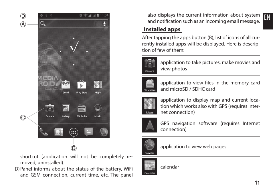 Installed apps | Media-Tech IMPERIUS 2 User Manual | Page 11 / 20