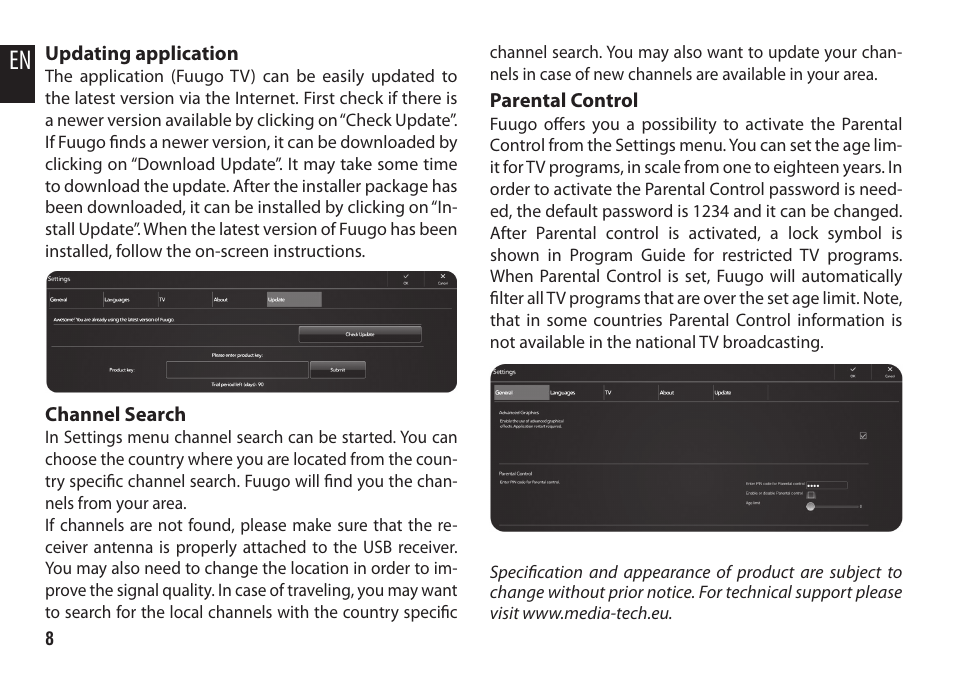 Media-Tech MAC MICRO DVB-T STICK User Manual | Page 8 / 8