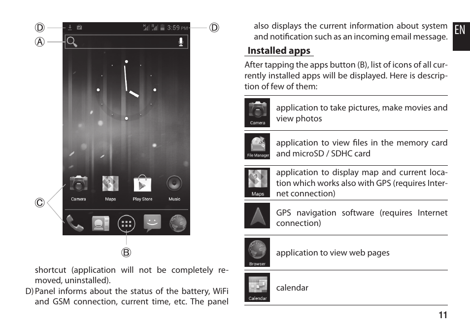 Installed apps | Media-Tech IMPERIUS User Manual | Page 11 / 20