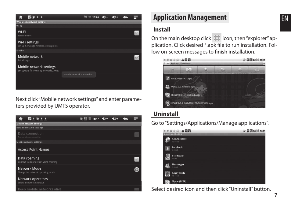 Application management | Media-Tech MASTER-MID GPS User Manual | Page 7 / 12