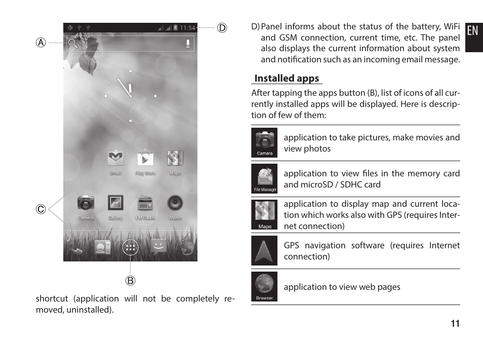 Installed apps | Media-Tech IMPERIUS EN3RGY User Manual | Page 11 / 20