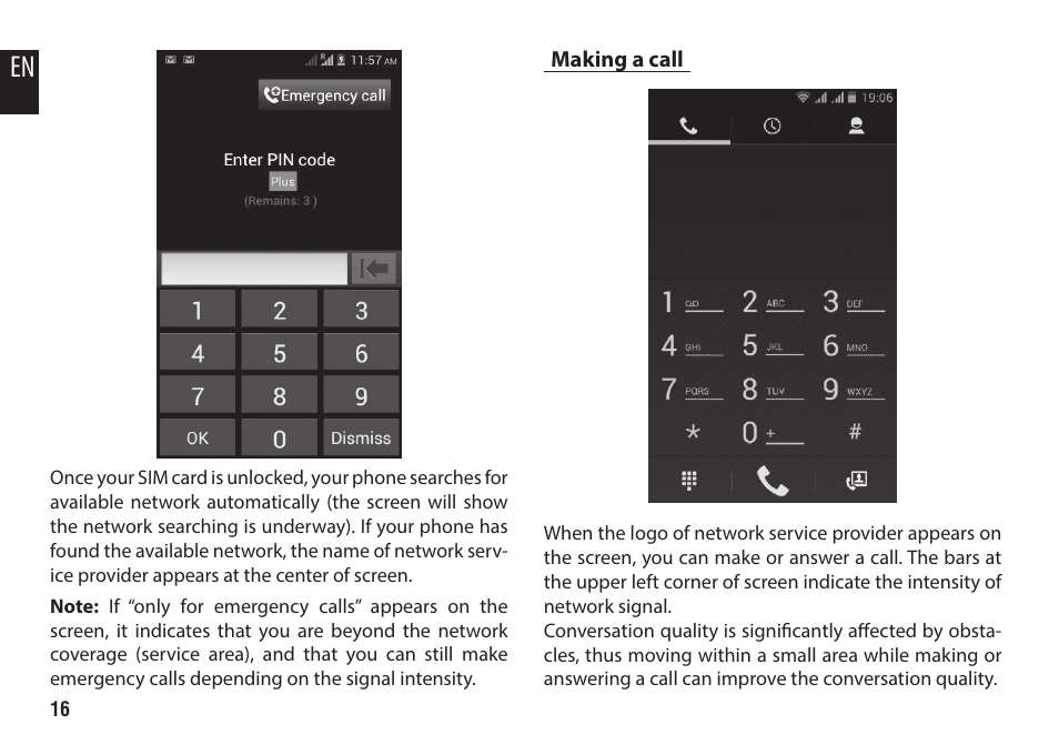 Making a call | Media-Tech IMPERIUS EN3RGY User Manual | Page 16 / 20