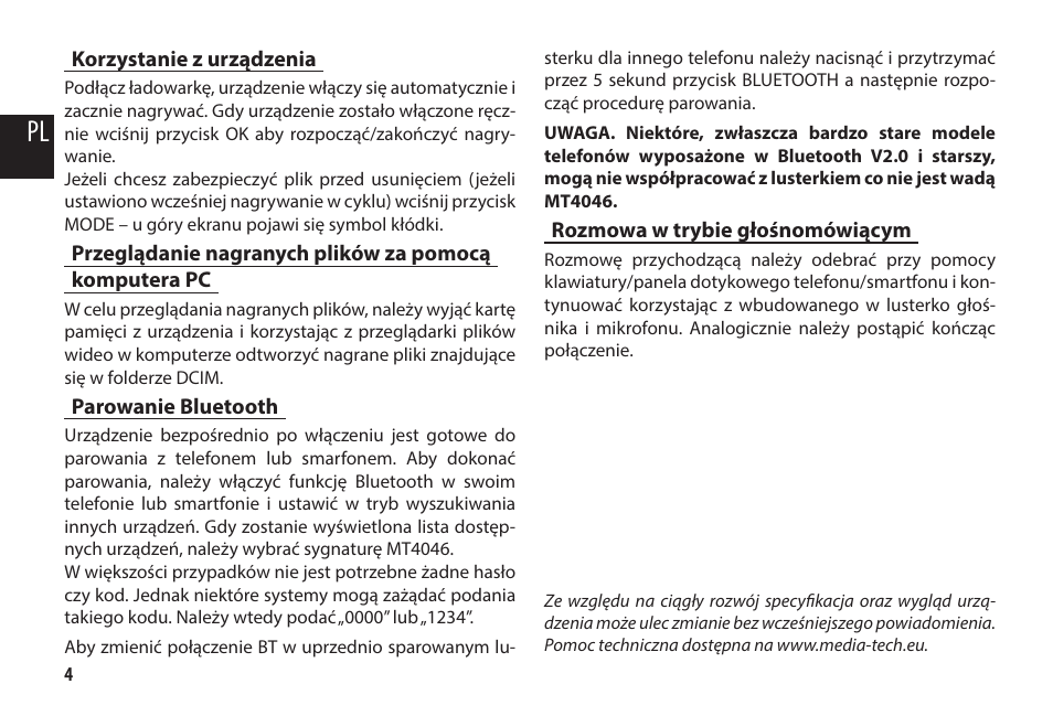 Media-Tech U-DRIVE MIRROR BT User Manual | Page 8 / 18