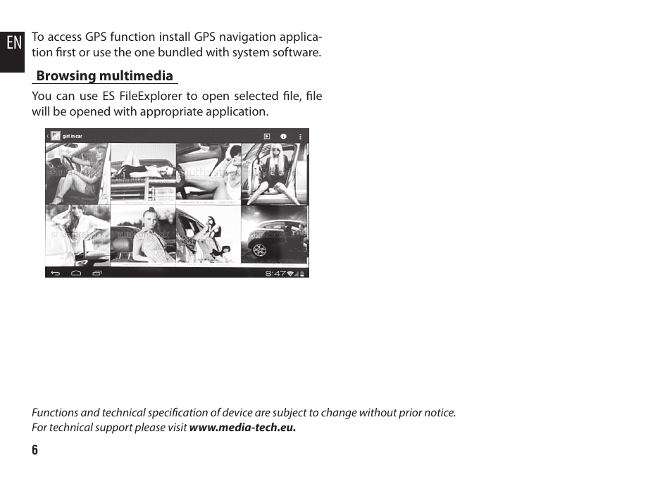 Browsing multimedia | Media-Tech CASSIUS User Manual | Page 6 / 6