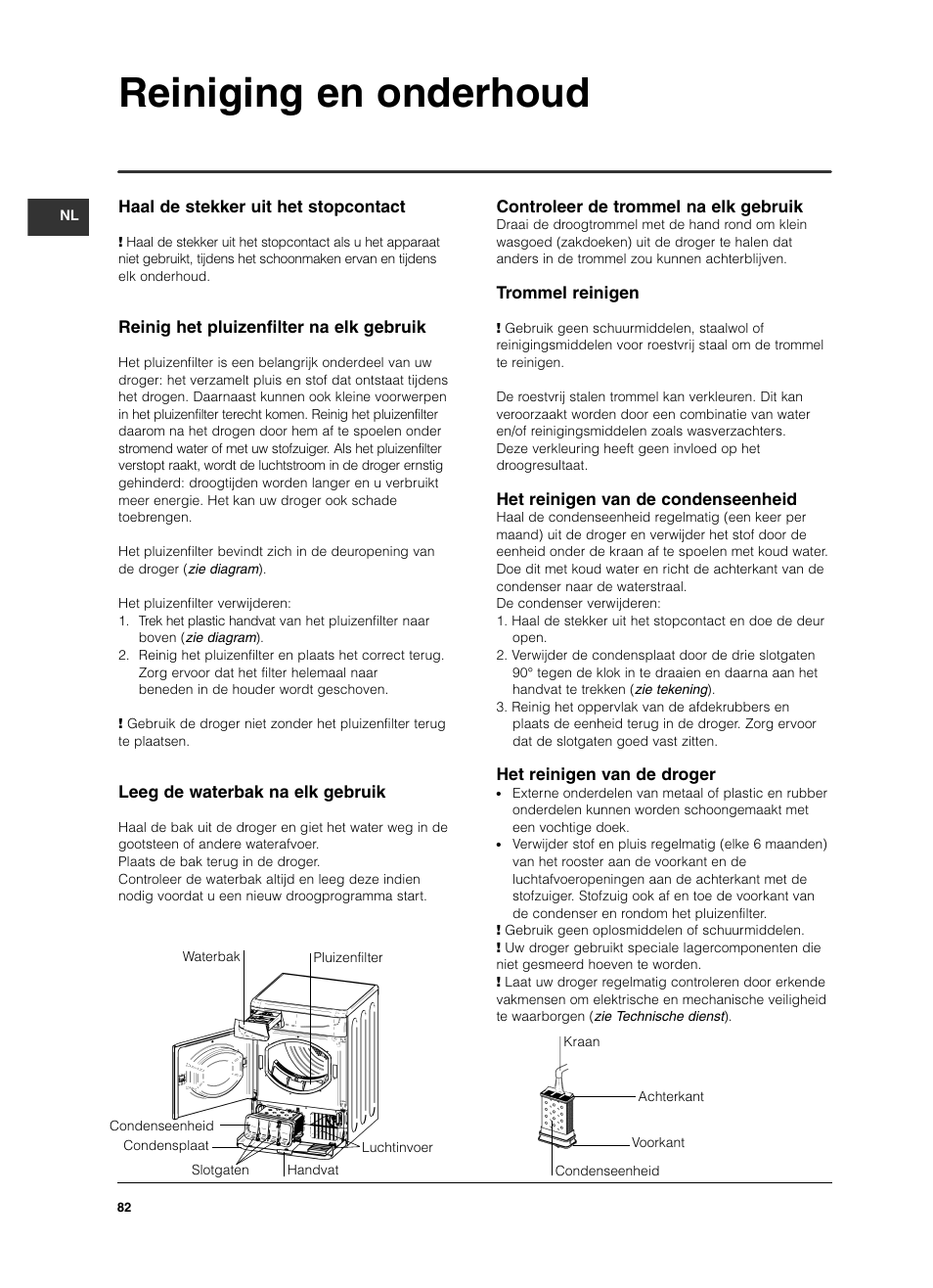 Reiniging en onderhoud | Indesit ISL 70 C User Manual | Page 82 / 96