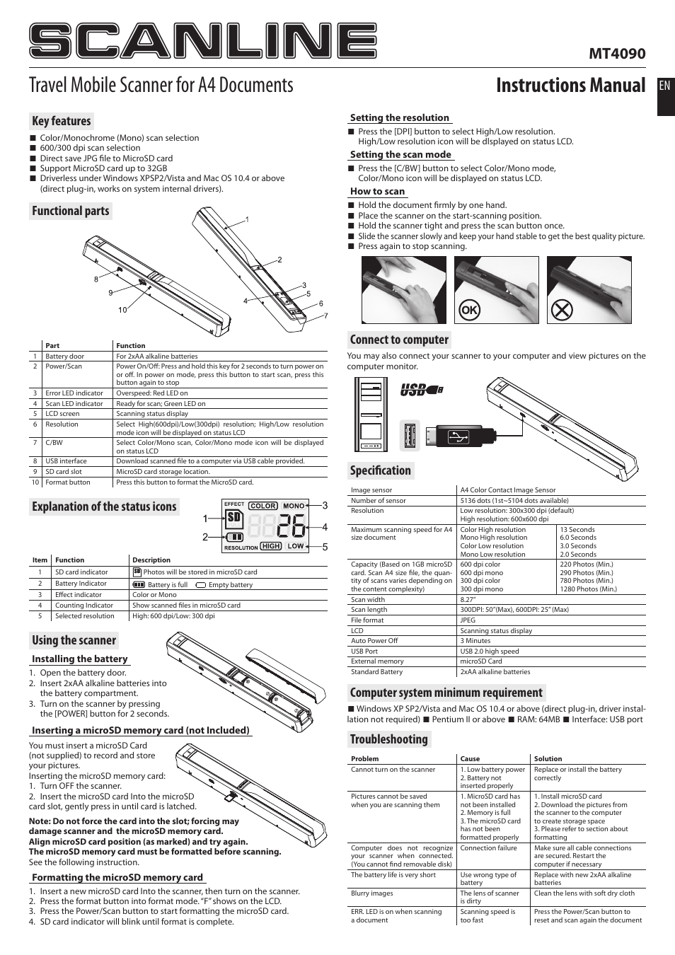 Media-Tech SCANLINE User Manual | 6 pages