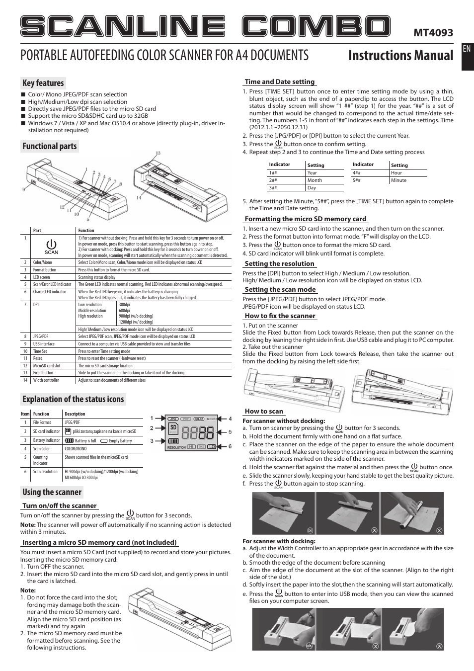 Media-Tech SCANLINE COMBO User Manual | 2 pages