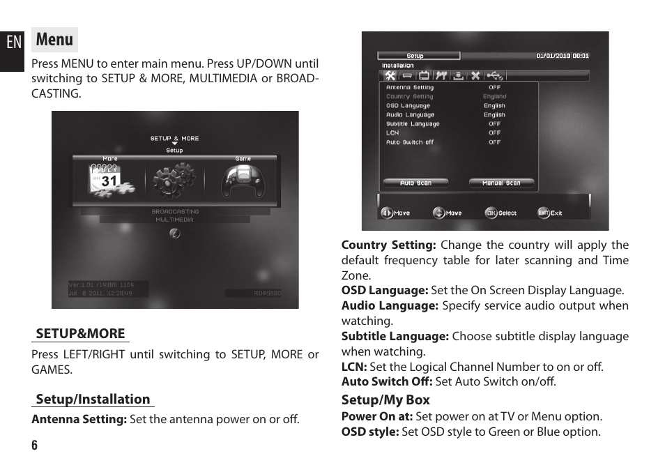 En menu | Media-Tech U-SCREEN LITE User Manual | Page 6 / 12
