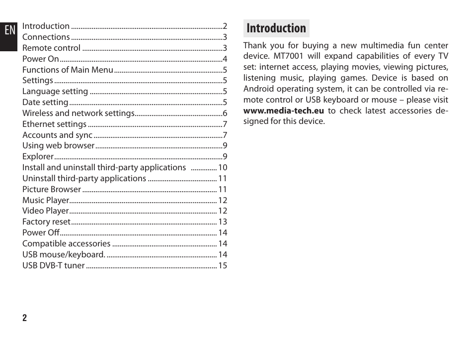 En introduction | Media-Tech ENGAGE HQ PRO User Manual | Page 2 / 16