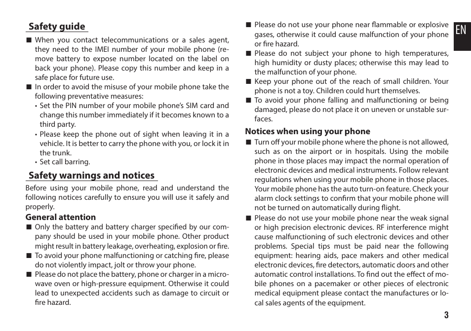 Safety guide, Safety warnings and notices | Media-Tech IMPERIUS 4.3HQ User Manual | Page 3 / 20