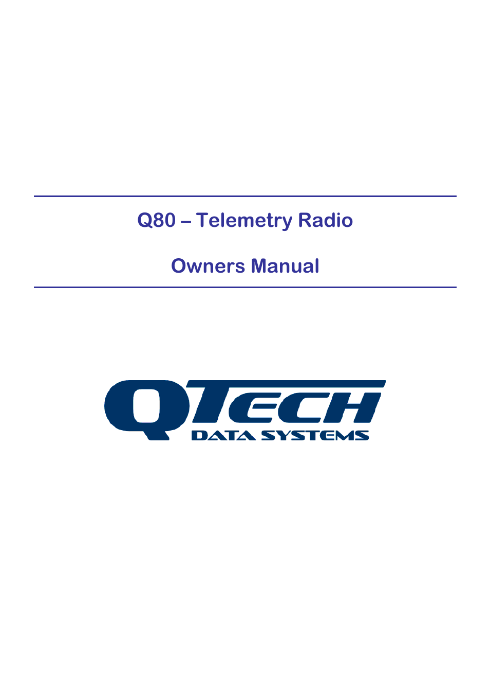 QTech Data Systems DATRAN Q80 Telemetry Radio User Manual | 23 pages