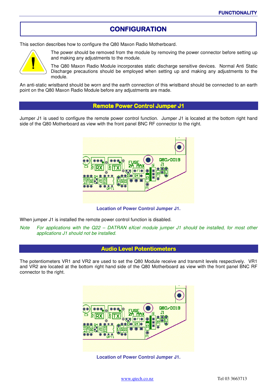 Configuration | QTech Data Systems DATRAN Q80 Telemetry Radio User Manual | Page 10 / 23