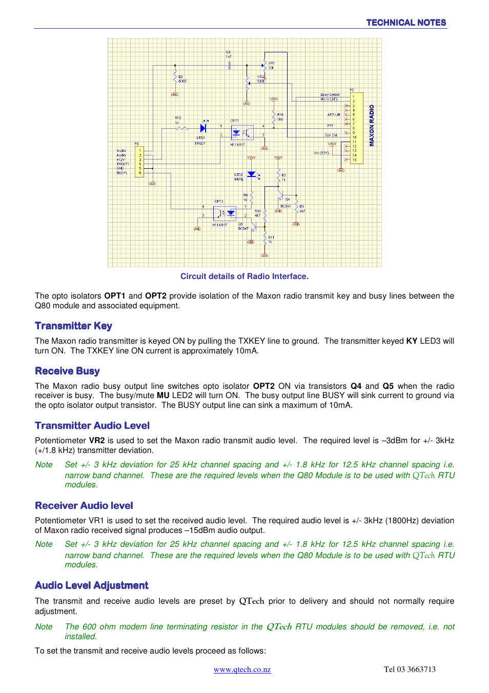 QTech Data Systems DATRAN Q80 Telemetry Radio User Manual | Page 16 / 23