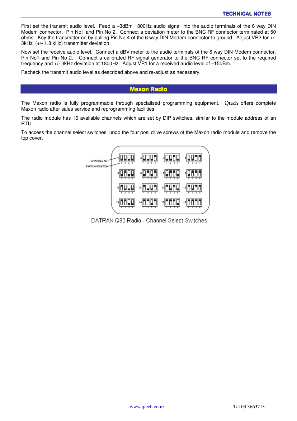 QTech Data Systems DATRAN Q80 Telemetry Radio User Manual | Page 17 / 23