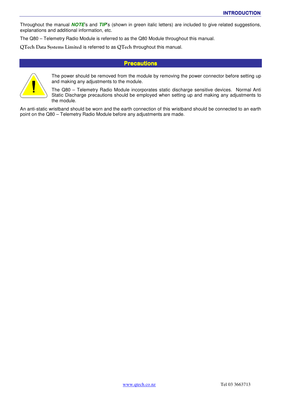 QTech Data Systems DATRAN Q80 Telemetry Radio User Manual | Page 6 / 23