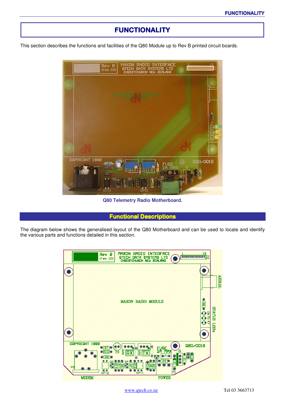 Functionality | QTech Data Systems DATRAN Q80 Telemetry Radio User Manual | Page 7 / 23