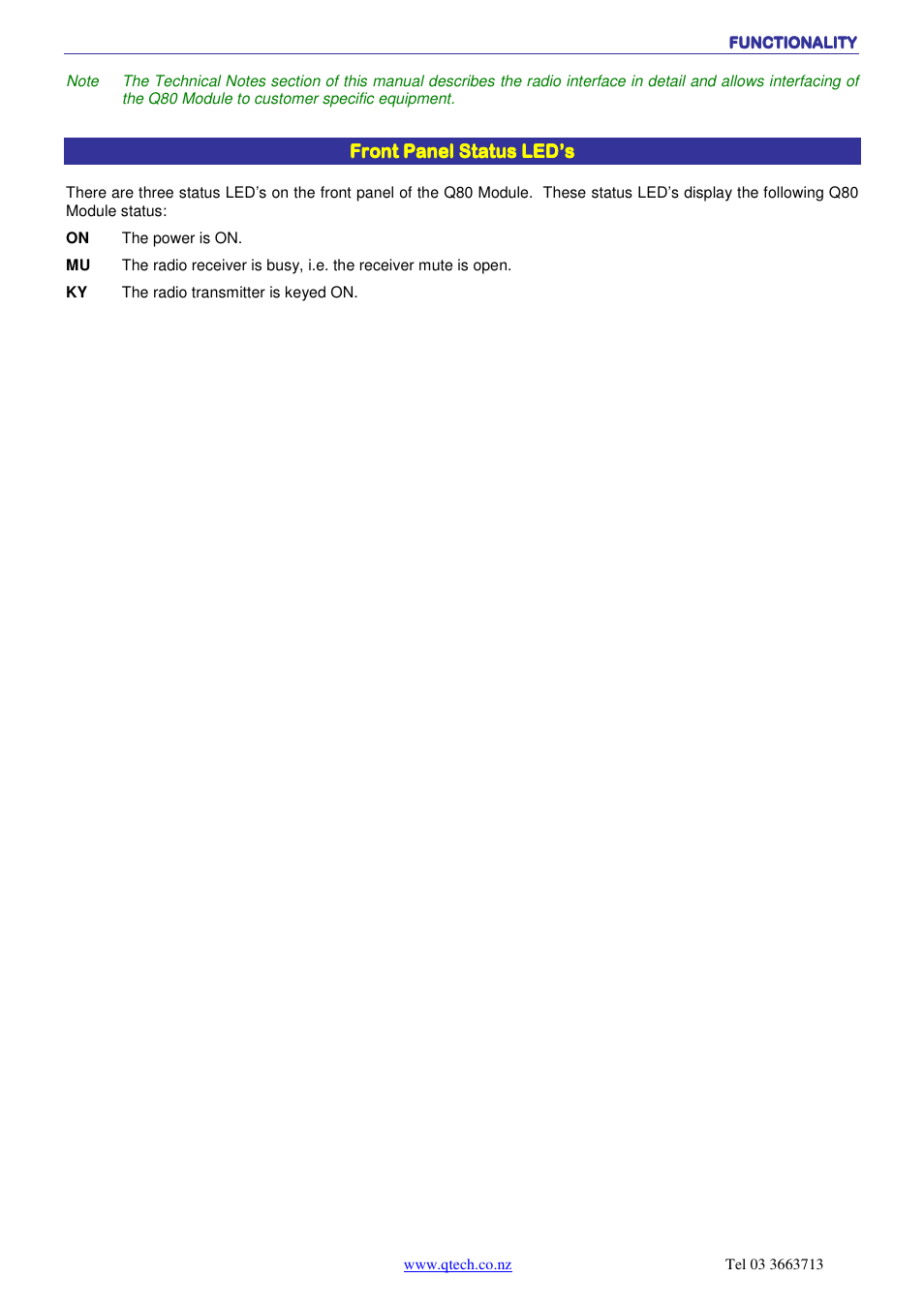 QTech Data Systems DATRAN Q80 Telemetry Radio User Manual | Page 9 / 23