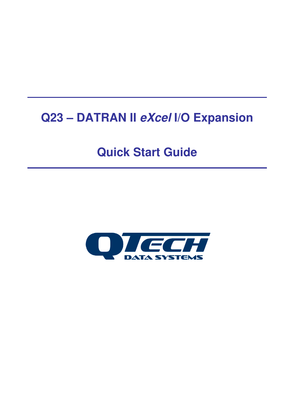 QTech Data Systems Q23 I__O Expansion Module User Manual | 4 pages