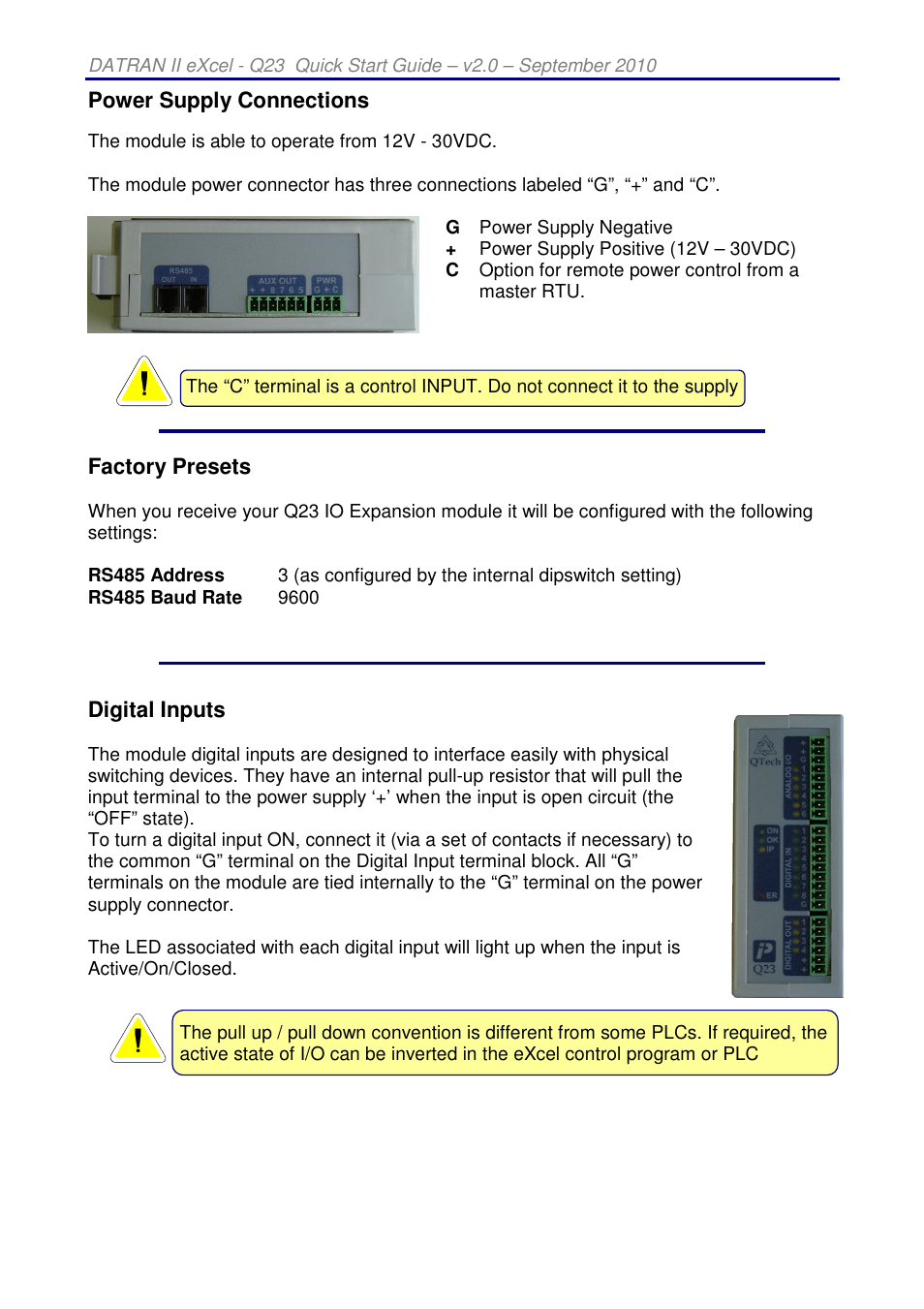 QTech Data Systems Q23 I__O Expansion Module User Manual | Page 3 / 4